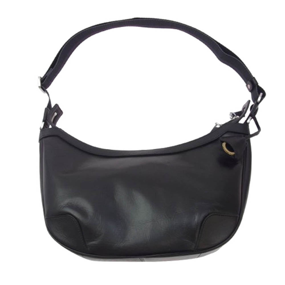 aniary アニアリ 01-03008 Antique Leather Shoulder アンティークレザー 舟型 ショルダー バッグ ブラック系【新古品】【未使用】【中古】