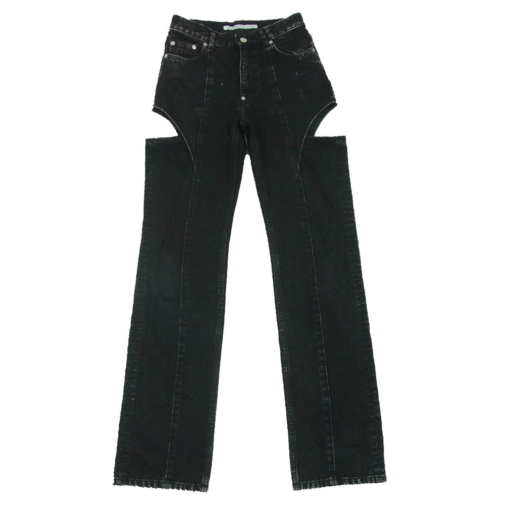 JOHN LAWRENCE SULLIVAN ジョンローレンスサリバン 20C022-0323-36 WASHED DENIM HOLLOWED OUT DENIM PANTS カットアウト ウォッシュド デニム パンツ ブラック系 XS【中古】