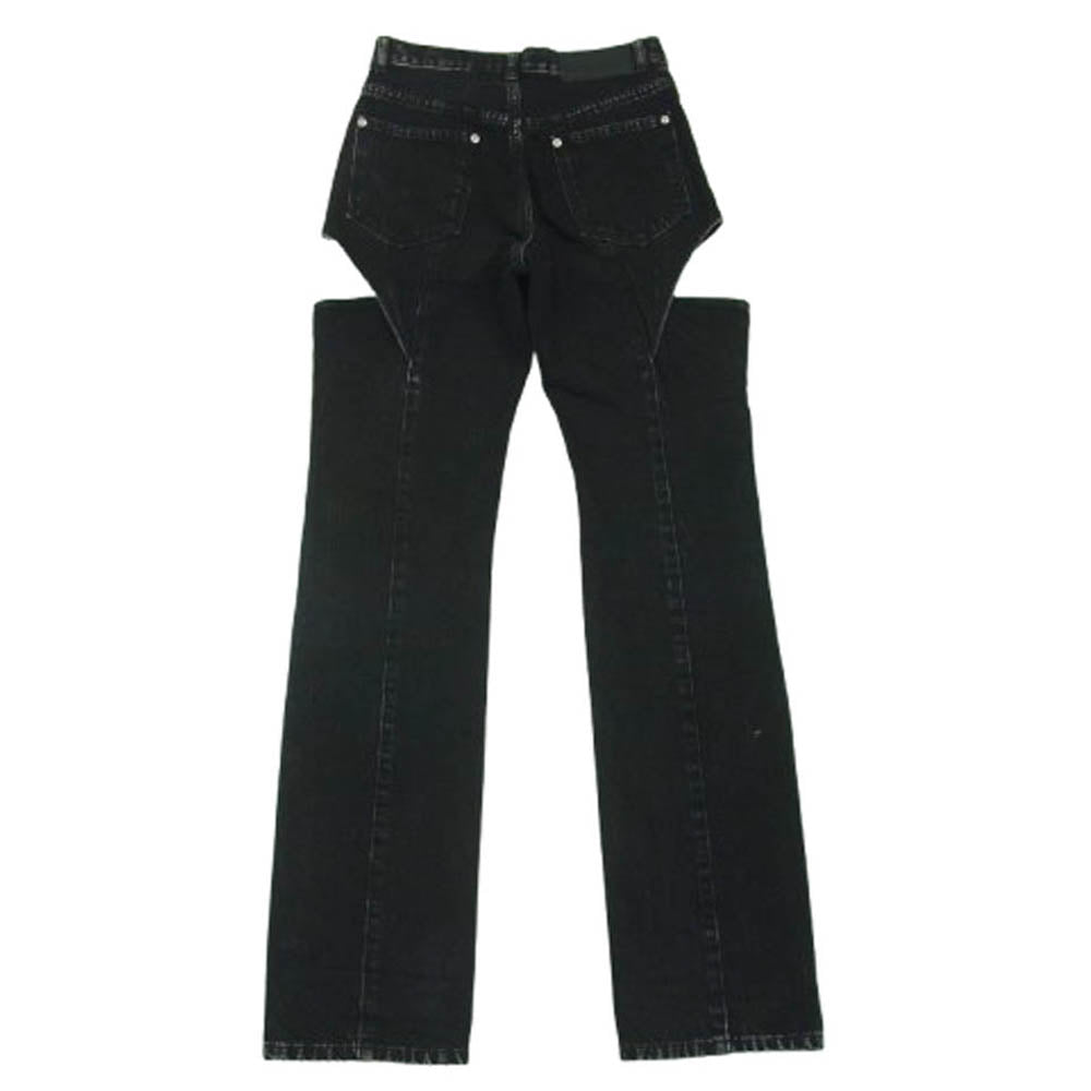 JOHN LAWRENCE SULLIVAN ジョンローレンスサリバン 20C022-0323-36 WASHED DENIM HOLLOWED OUT DENIM PANTS カットアウト ウォッシュド デニム パンツ ブラック系 XS【中古】