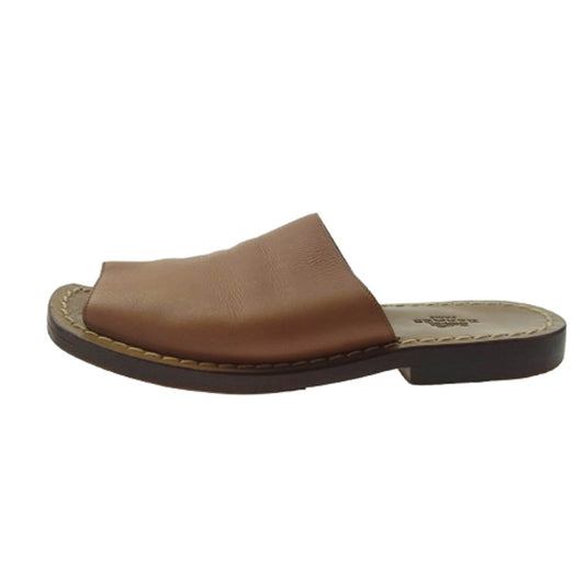 HERMES エルメス オープントゥ レザー サンダル ブラウン系 36【中古】