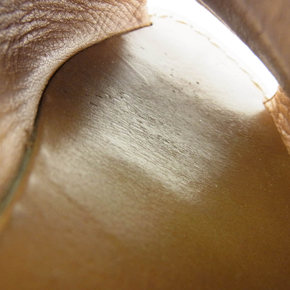 HERMES エルメス オープントゥ レザー サンダル ブラウン系 36【中古】