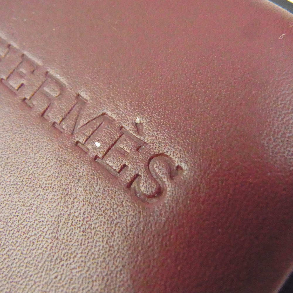 HERMES エルメス Hロゴ レザー サンダル ワインレッド系 37【中古】