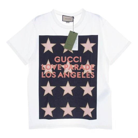 GUCCI グッチ 548334 XJEQI Love Parade LA T-Shirt スター プリント 半袖 Tシャツ ホワイト系 S【中古】