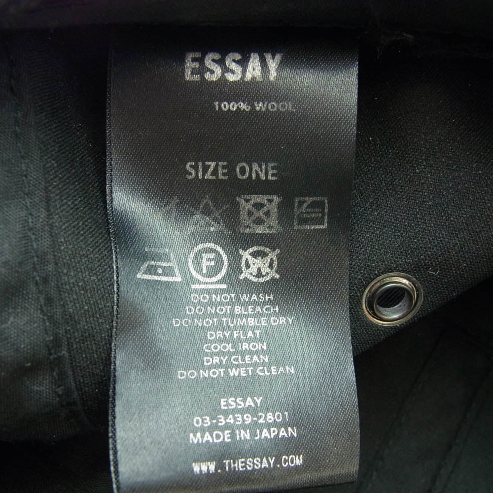 ESSAY エッセイ ES11A-01 A-1 LONG BRIM JET CAP ロングブリム ジェット キャップ 帽子 ブラック系【中古】