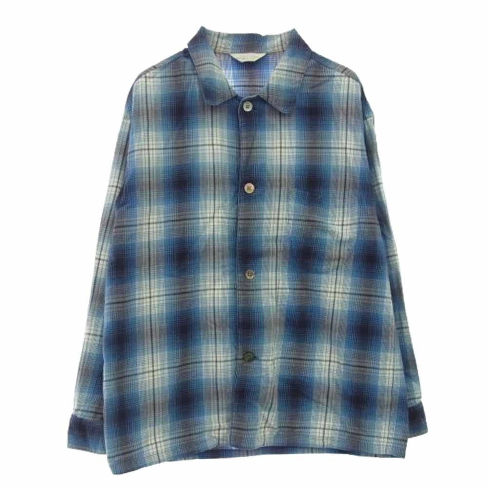 UNUSED アンユーズド 15SS US0968 OMBRE CHECK PAJAMA SHIRT オンブレチェック パジャマ シャツ オフホワイト系 ブルー系 XL【中古】
