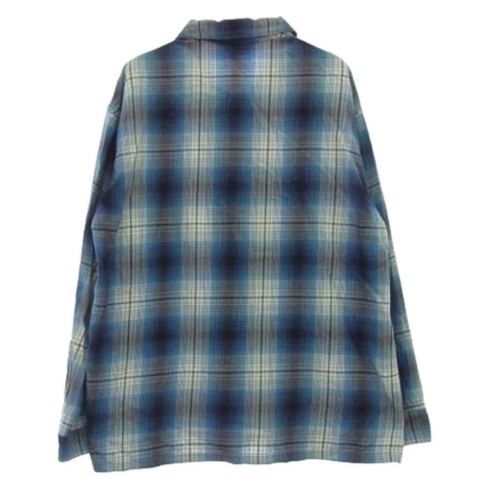 UNUSED アンユーズド 15SS US0968 OMBRE CHECK PAJAMA SHIRT オンブレチェック パジャマ シャツ オフホワイト系 ブルー系 XL【中古】