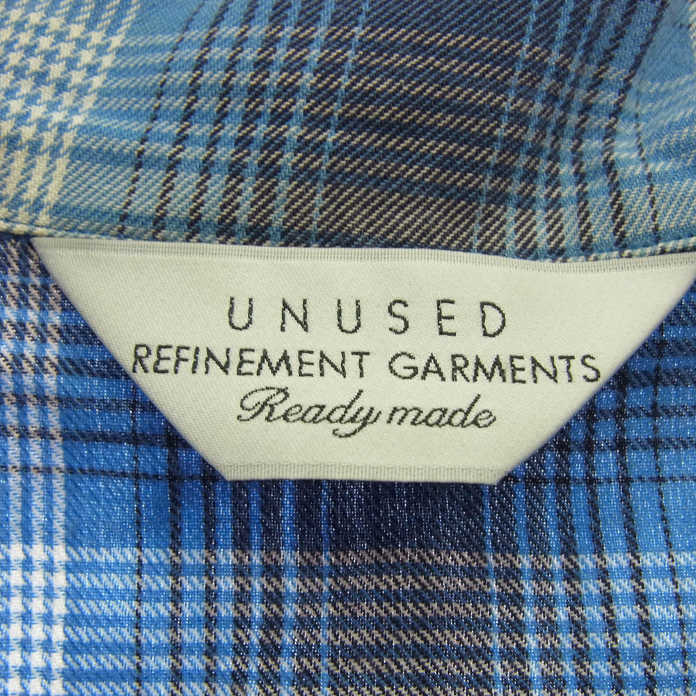 UNUSED アンユーズド 15SS US0968 OMBRE CHECK PAJAMA SHIRT オンブレチェック パジャマ シャツ オフホワイト系 ブルー系 XL【中古】