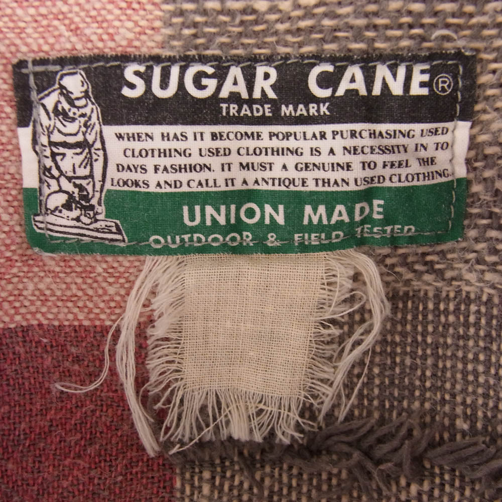 SUGAR CANE シュガーケーン 321-M21163 ダメージ加工 チェック 長袖 シャツ ピンク系【中古】