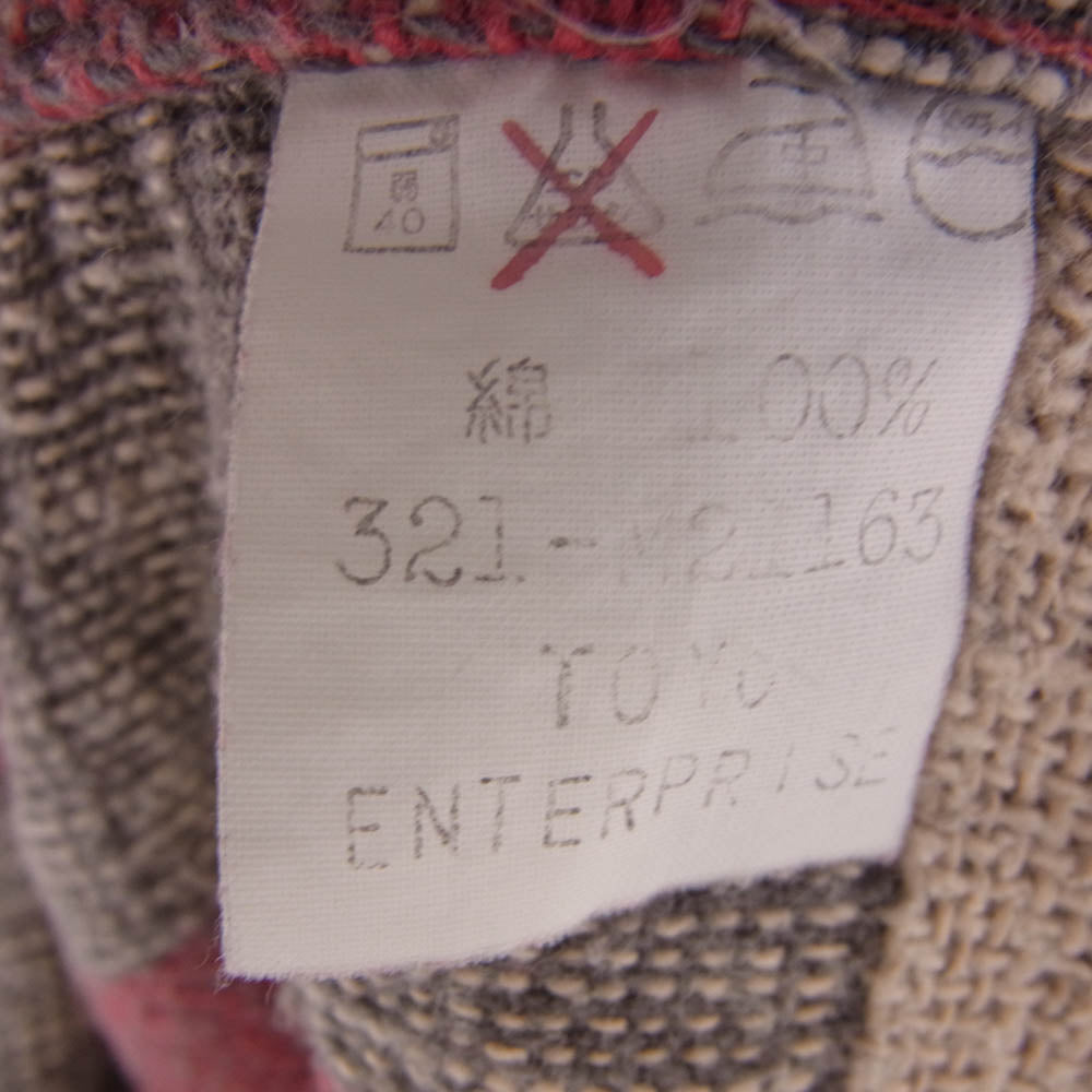 SUGAR CANE シュガーケーン 321-M21163 ダメージ加工 チェック 長袖 シャツ ピンク系【中古】