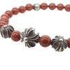 CHROME HEARTS クロムハーツ（原本無） BEAD 6mm ビーズ ブレスレット シルバーパーツ4個 レッド系 シルバー系【中古】