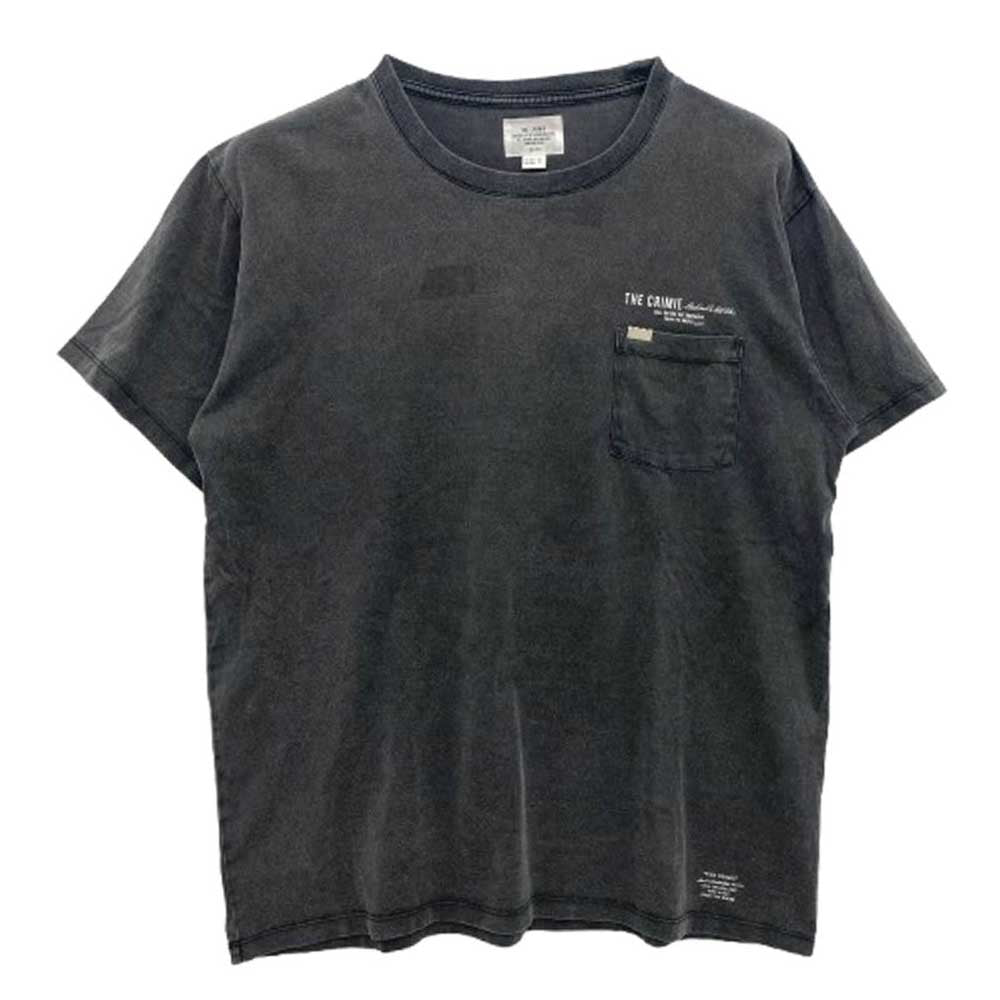 CRIMIE クライミー CR1-02A1-CS01 VINTAGE OVERDYE THE CR POCKET T SHIRT ヴィンテージ オーバーダイ グラフィックプリント ポケット クルーネック 半袖 Tシャツ グレー系 XL【中古】