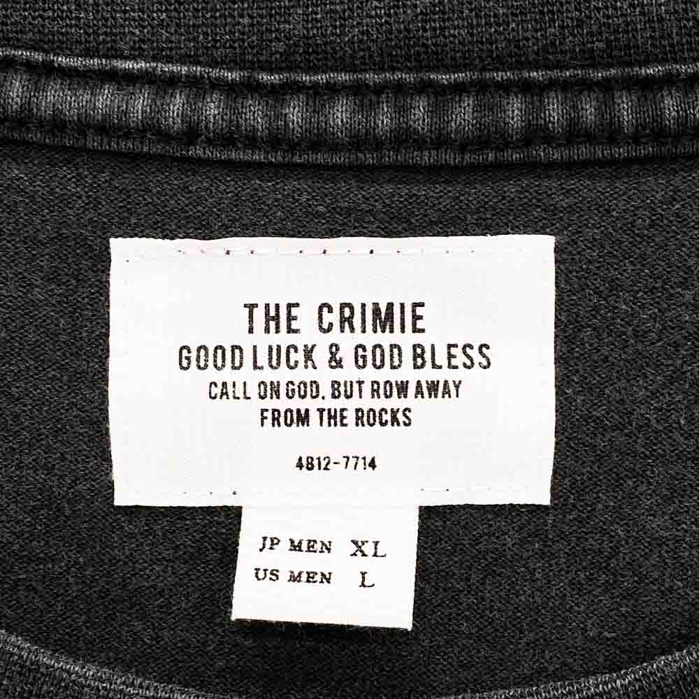 CRIMIE クライミー CR1-02A1-CS01 VINTAGE OVERDYE THE CR POCKET T SHIRT ヴィンテージ オーバーダイ グラフィックプリント ポケット クルーネック 半袖 Tシャツ グレー系 XL【中古】