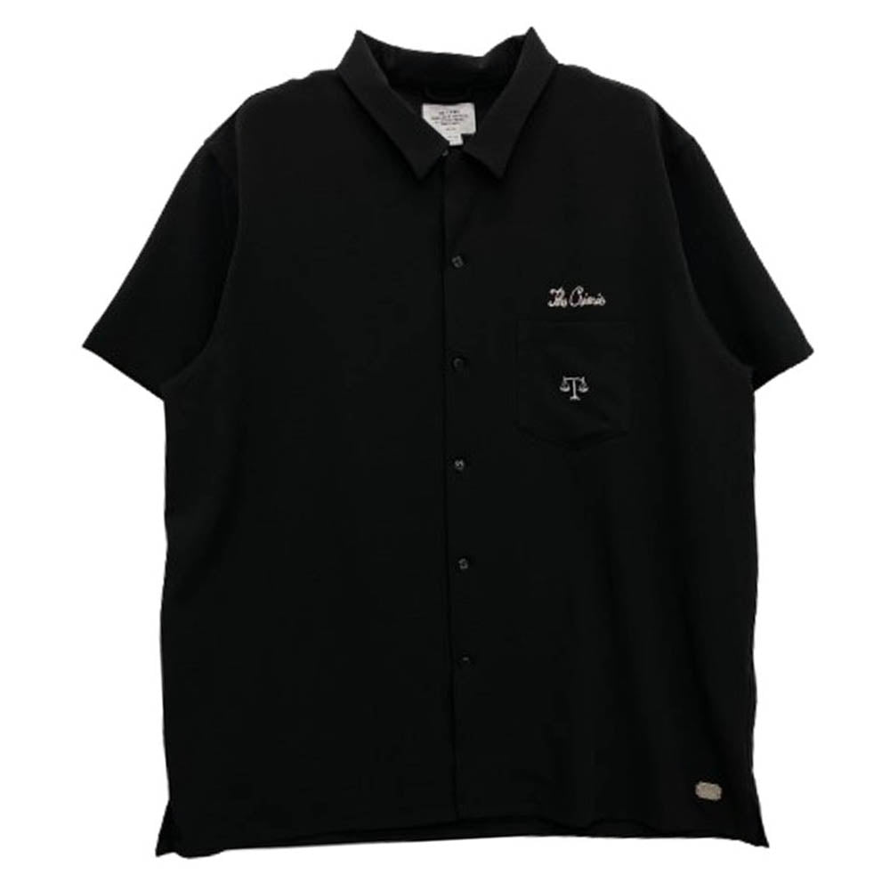 CRIMIE クライミー CR1-02A1-SS04 ロゴステッチ 半袖 オープンカラー シャツ ブラック系 XL【中古】