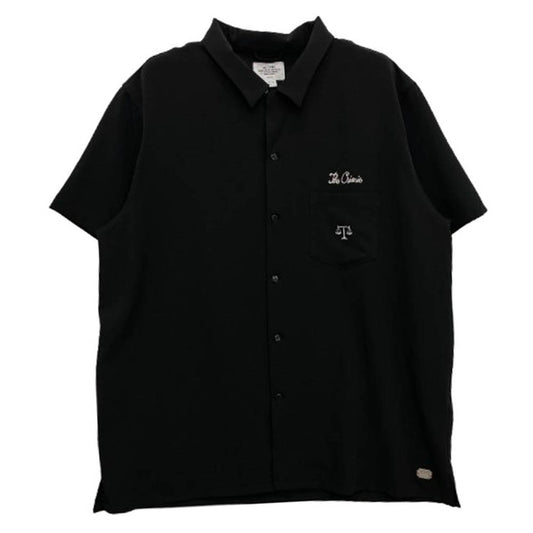 CRIMIE クライミー CR1-02A1-SS04 ロゴステッチ 半袖 オープンカラー シャツ ブラック系 XL【中古】