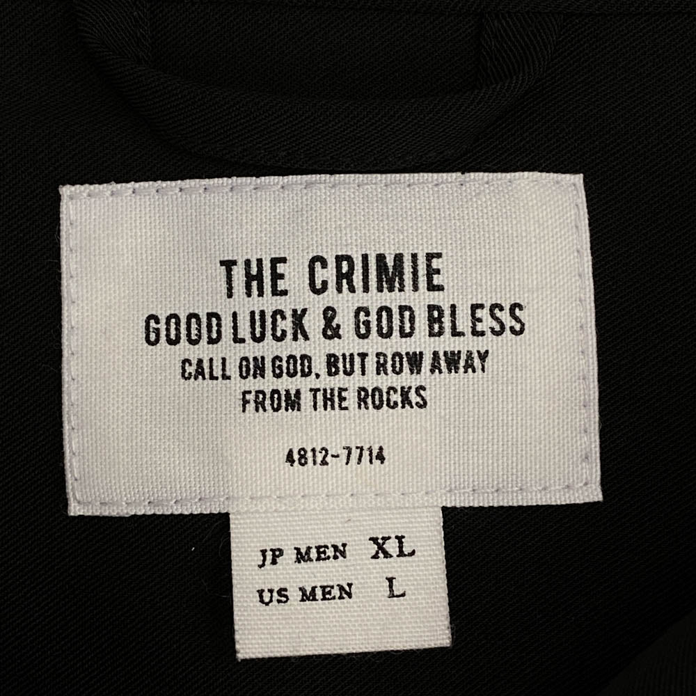 CRIMIE クライミー CR1-02A1-SS04 ロゴステッチ 半袖 オープンカラー シャツ ブラック系 XL【中古】