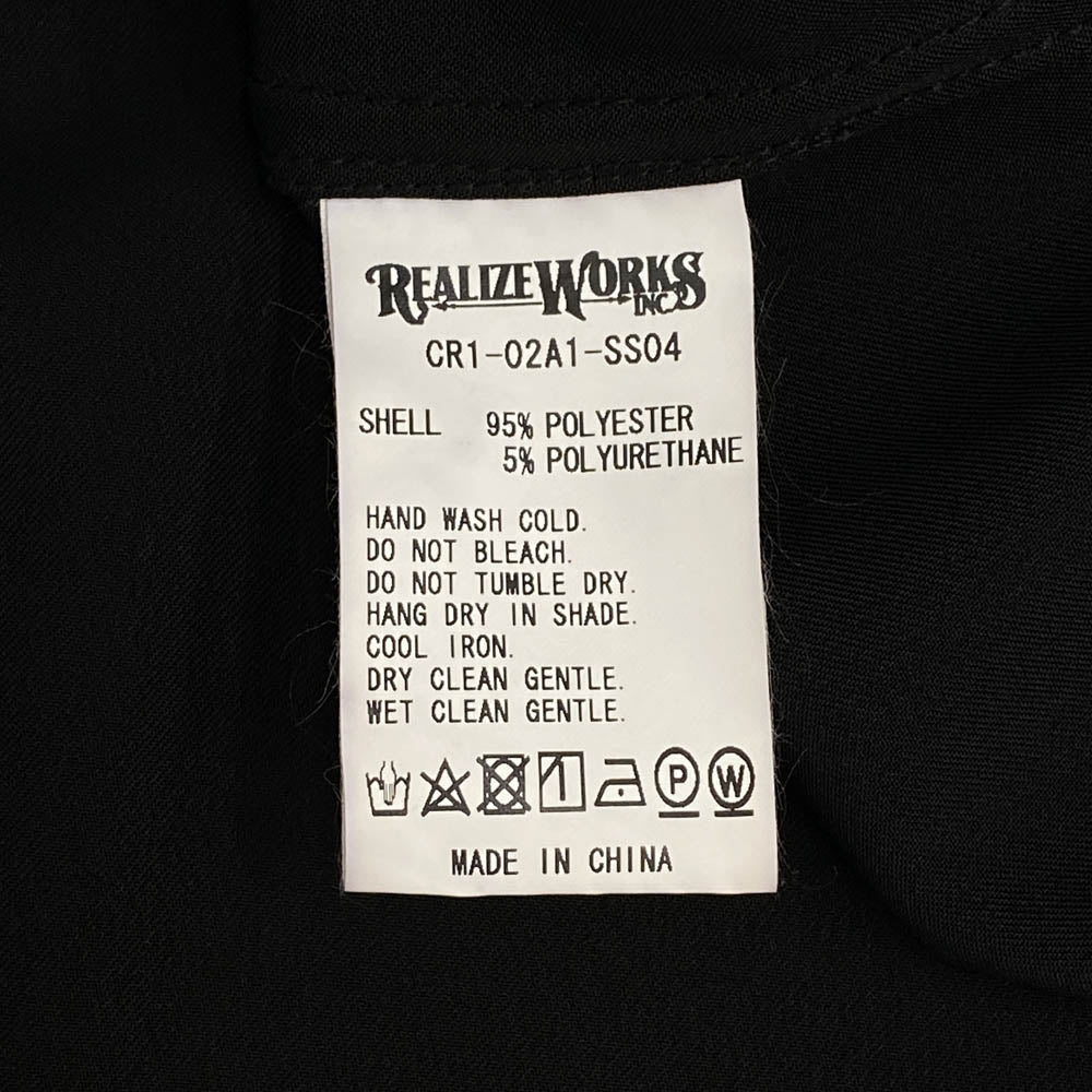 CRIMIE クライミー CR1-02A1-SS04 ロゴステッチ 半袖 オープンカラー シャツ ブラック系 XL【中古】