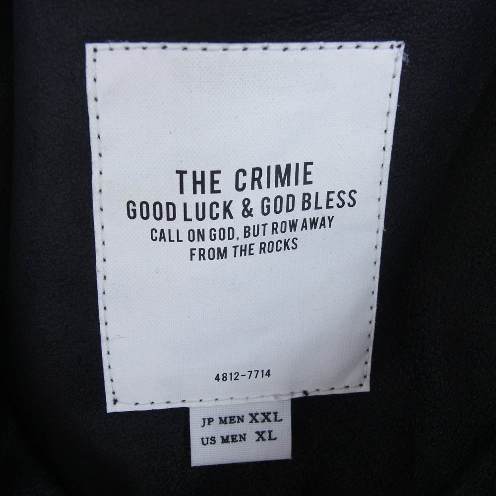 CRIMIE クライミー 21SS CR1-02A1-SS31 LEATHER HENRLY NECK SHIRT ラムレザー ヘンリーネック 半袖 シャツ プルオーバー ブラック系 XXL【中古】