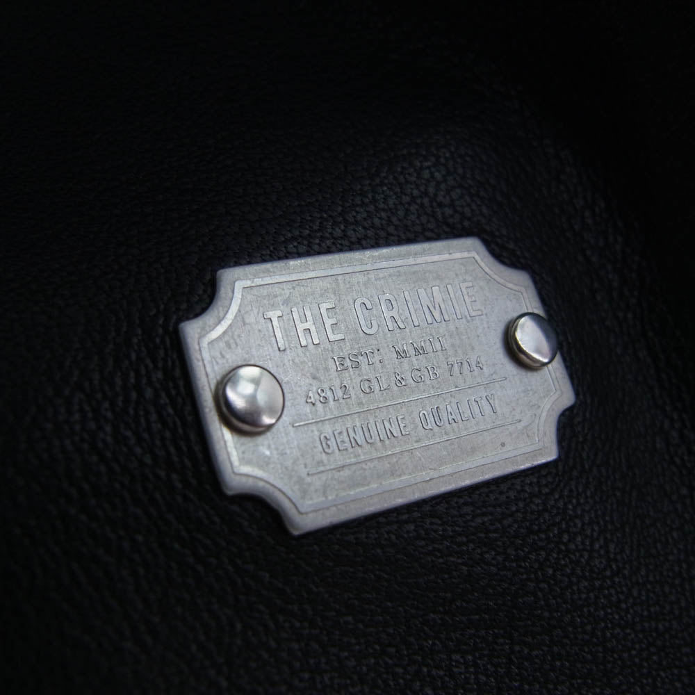 CRIMIE クライミー 21SS CR1-02A1-SS31 LEATHER HENRLY NECK SHIRT ラムレザー ヘンリーネック 半袖 シャツ プルオーバー ブラック系 XXL【中古】