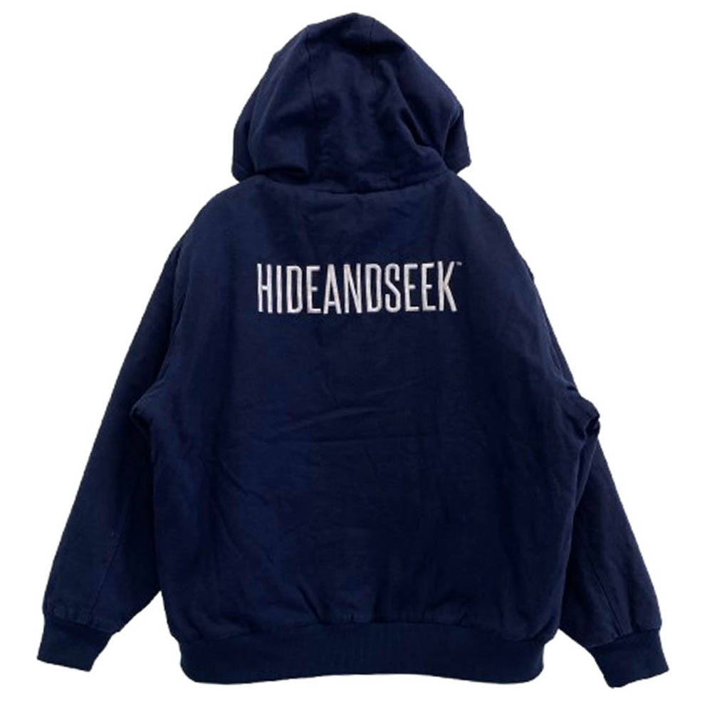 HideandSeek ハイドアンドシーク 24AW Zip Hooded Work Jacket フルジップ フーデッド ダック ジャケット ネイビー系 L【中古】