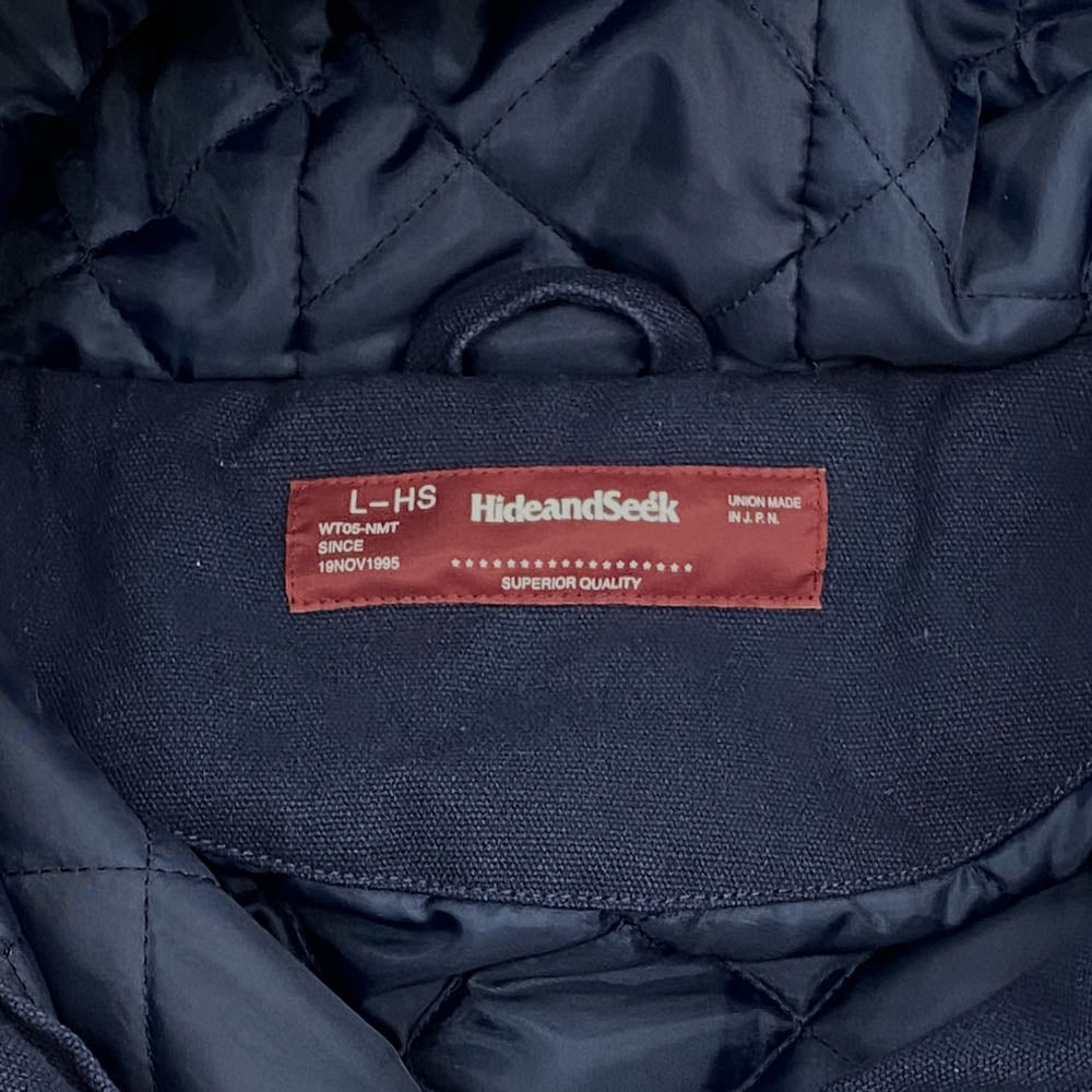 HideandSeek ハイドアンドシーク 24AW Zip Hooded Work Jacket フルジップ フーデッド ダック ジャケット ネイビー系 L【中古】