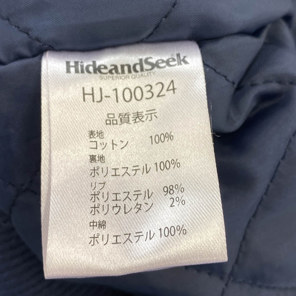 HideandSeek ハイドアンドシーク 24AW Zip Hooded Work Jacket フルジップ フーデッド ダック ジャケット ネイビー系 L【中古】