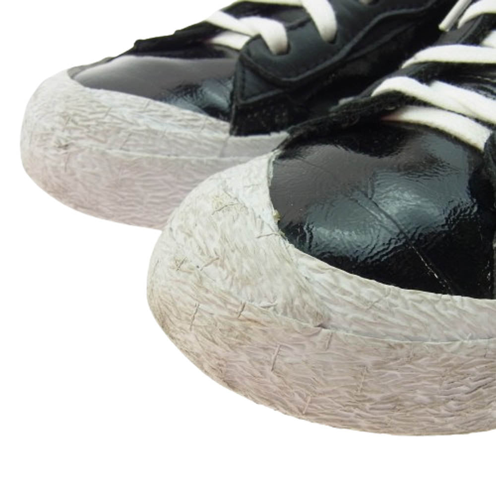 NIKE ナイキ DM6443-001 × sacai サカイ Blazer Low Black Patent Leather ブレーザー ロー パテント スニーカー ブラック系 26.5cm【中古】