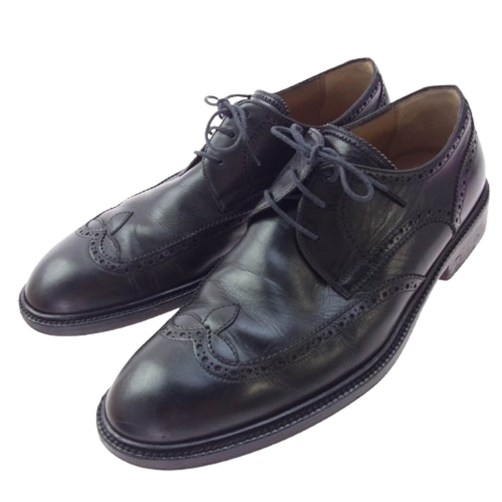 LOUIS VUITTON ルイ・ヴィトン ウイングチップ レースアップ レザー シューズ ブラック系 6.5【中古】