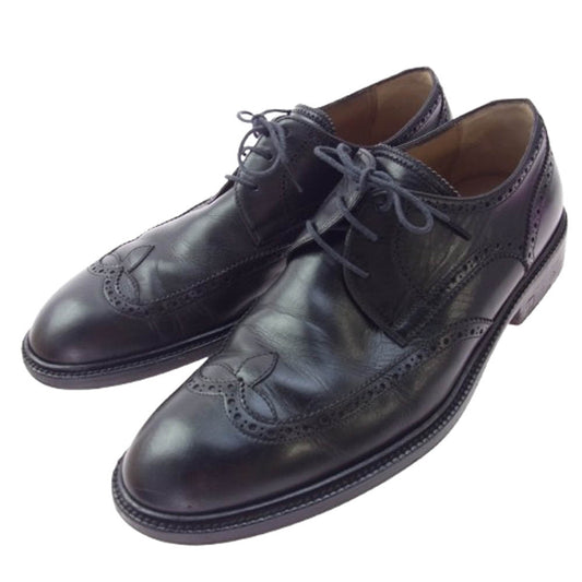 LOUIS VUITTON ルイ・ヴィトン ウイングチップ レースアップ レザー シューズ ブラック系 6.5【中古】