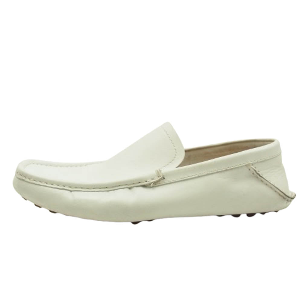 GUCCI グッチ 155991 レザー ドライビングシューズ ローファー ホワイト系 39.5【中古】