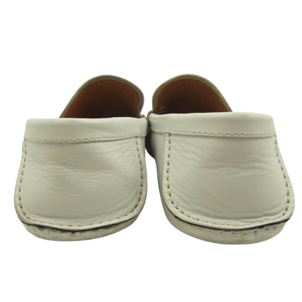 GUCCI グッチ 155991 レザー ドライビングシューズ ローファー ホワイト系 39.5【中古】
