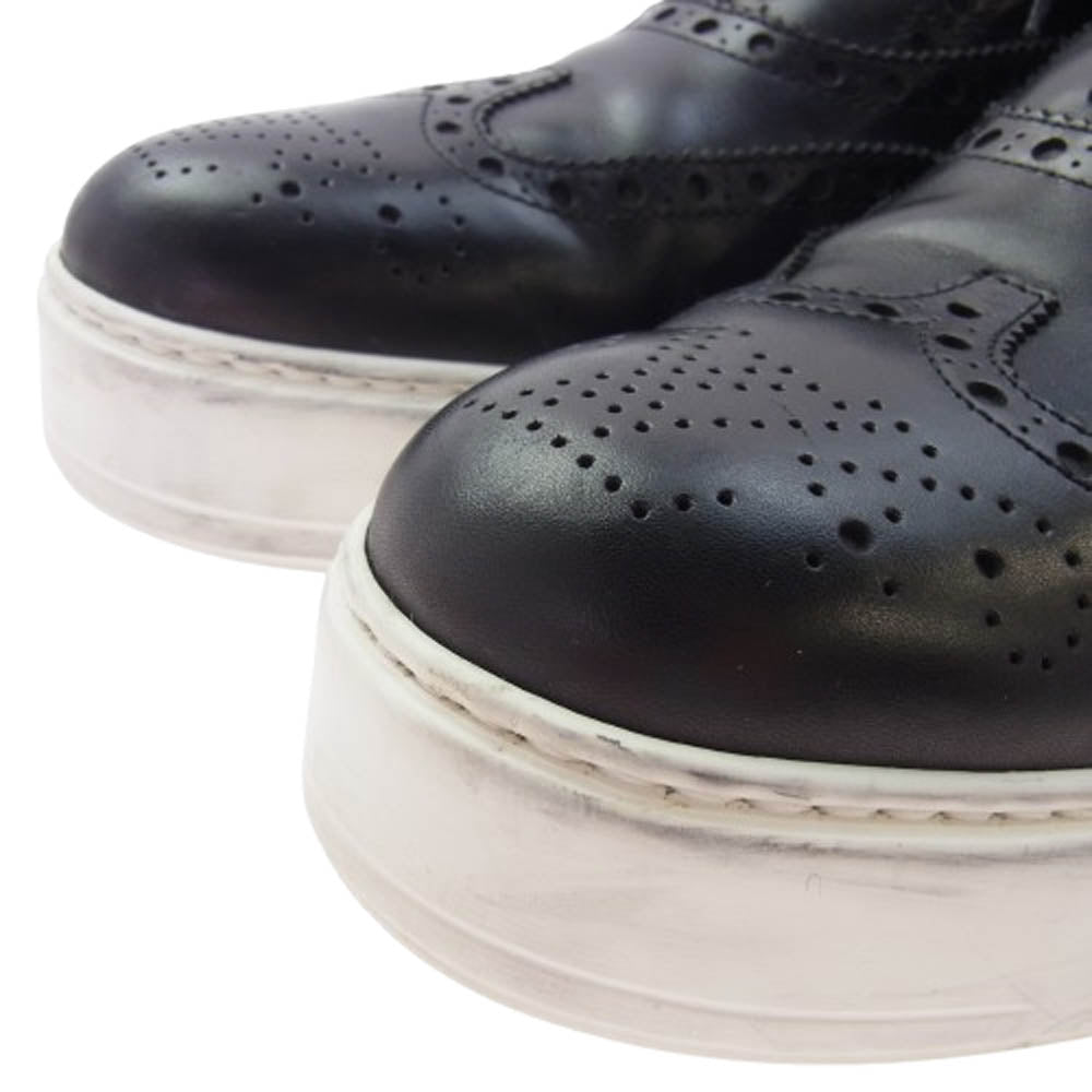 LOUIS VUITTON ルイ・ヴィトン FD0175 ウイングチップ レザー スニーカー シューズ ブラック系 7【中古】