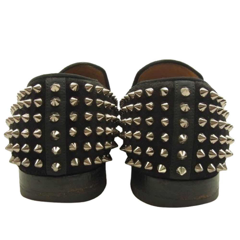 Christian Louboutin クリスチャンルブタン 1130462 ROLLERBOY SPIKES FLAT CALF ローラーボーイ スパイク スタッズ ローファー ブラック系 シルバー系 40【中古】