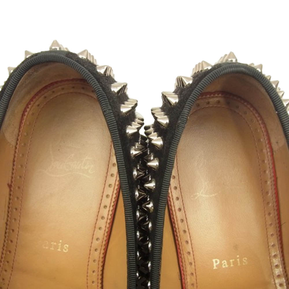 Christian Louboutin クリスチャンルブタン 1130462 ROLLERBOY SPIKES FLAT CALF ローラーボーイ スパイク スタッズ ローファー ブラック系 シルバー系 40【中古】