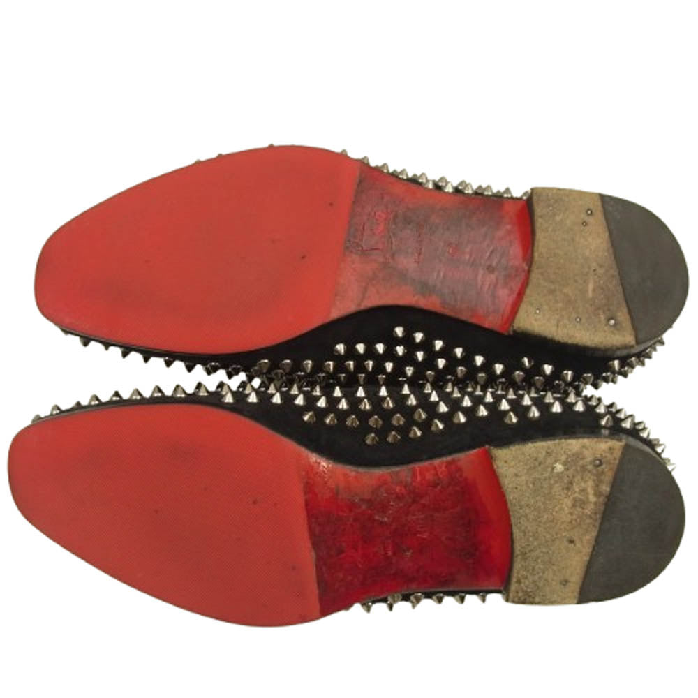 Christian Louboutin クリスチャンルブタン 1130462 ROLLERBOY SPIKES FLAT CALF ローラーボーイ スパイク スタッズ ローファー ブラック系 シルバー系 40【中古】