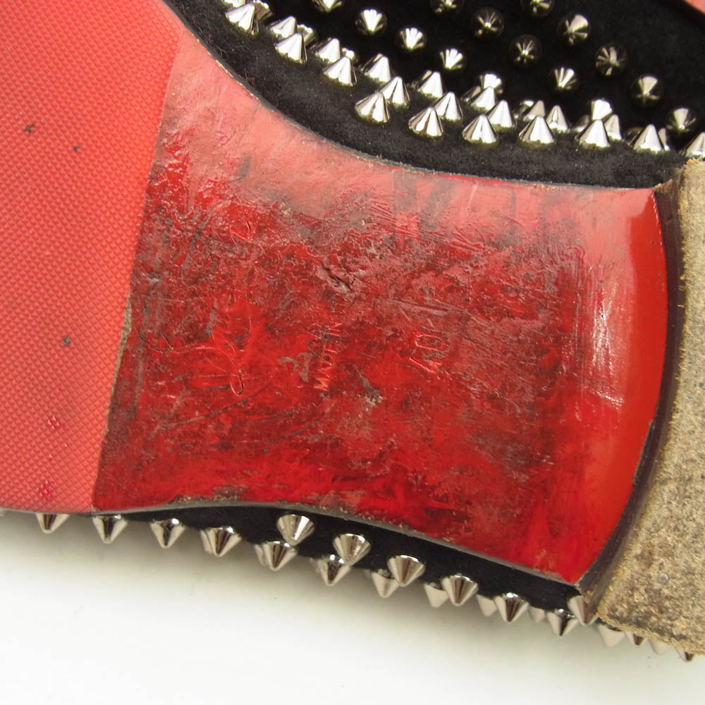 Christian Louboutin クリスチャンルブタン 1130462 ROLLERBOY SPIKES FLAT CALF ローラーボーイ スパイク スタッズ ローファー ブラック系 シルバー系 40【中古】