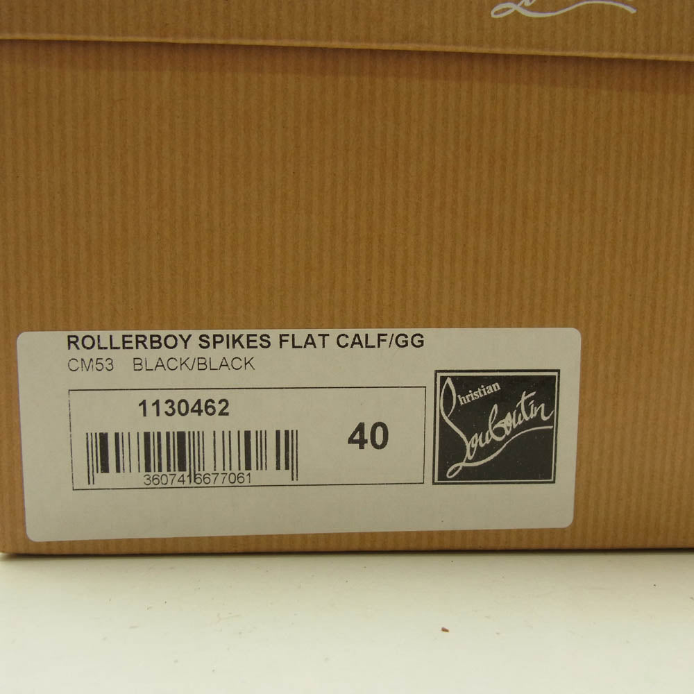 Christian Louboutin クリスチャンルブタン 1130462 ROLLERBOY SPIKES FLAT CALF ローラーボーイ スパイク スタッズ ローファー ブラック系 シルバー系 40【中古】