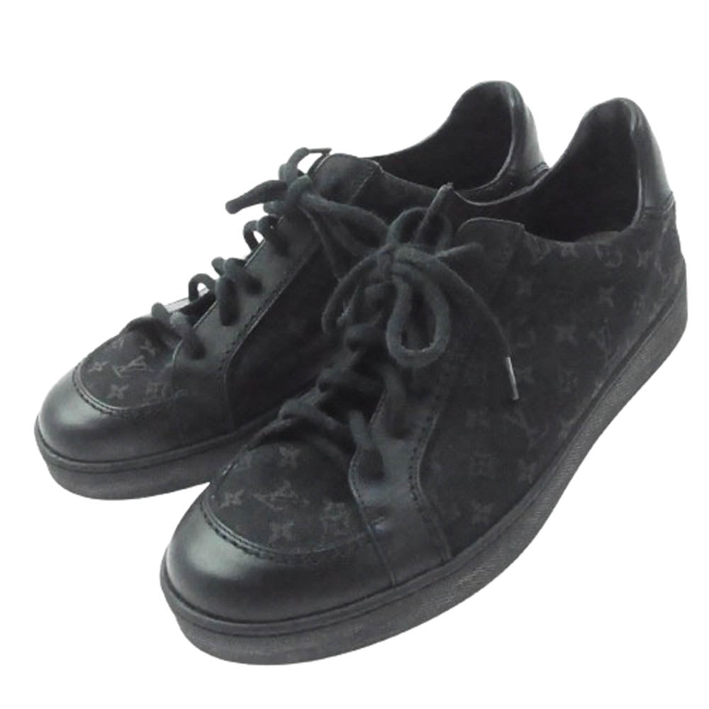 LOUIS VUITTON ルイ・ヴィトン FC0096 モノグラム キャンバス レザー スニーカー ブラック系 7【中古】