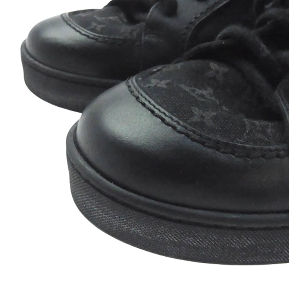 LOUIS VUITTON ルイ・ヴィトン FC0096 モノグラム キャンバス レザー スニーカー ブラック系 7【中古】