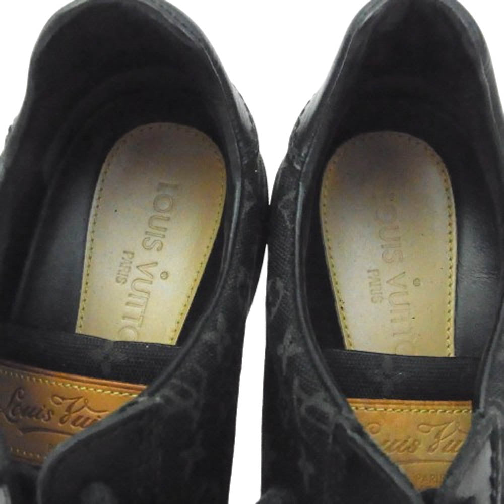 LOUIS VUITTON ルイ・ヴィトン FC0096 モノグラム キャンバス レザー スニーカー ブラック系 7【中古】