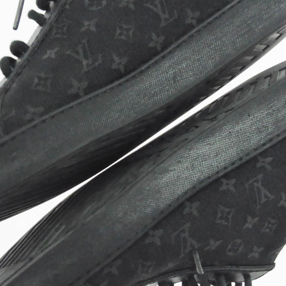 LOUIS VUITTON ルイ・ヴィトン FC0096 モノグラム キャンバス レザー スニーカー ブラック系 7【中古】