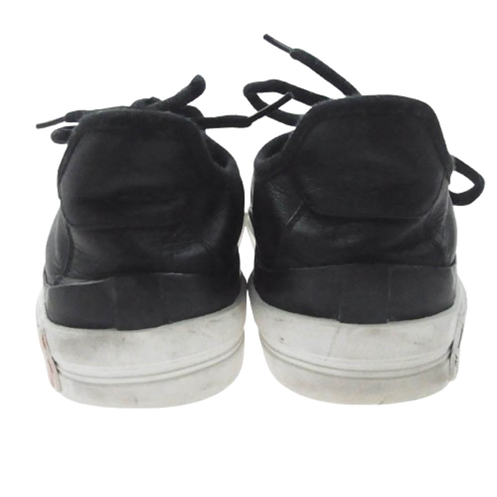 MONCLER モンクレール GLISSIERE LOW TOP SNEAKERS レザー ローカット スニーカー ブラック系 41【中古】