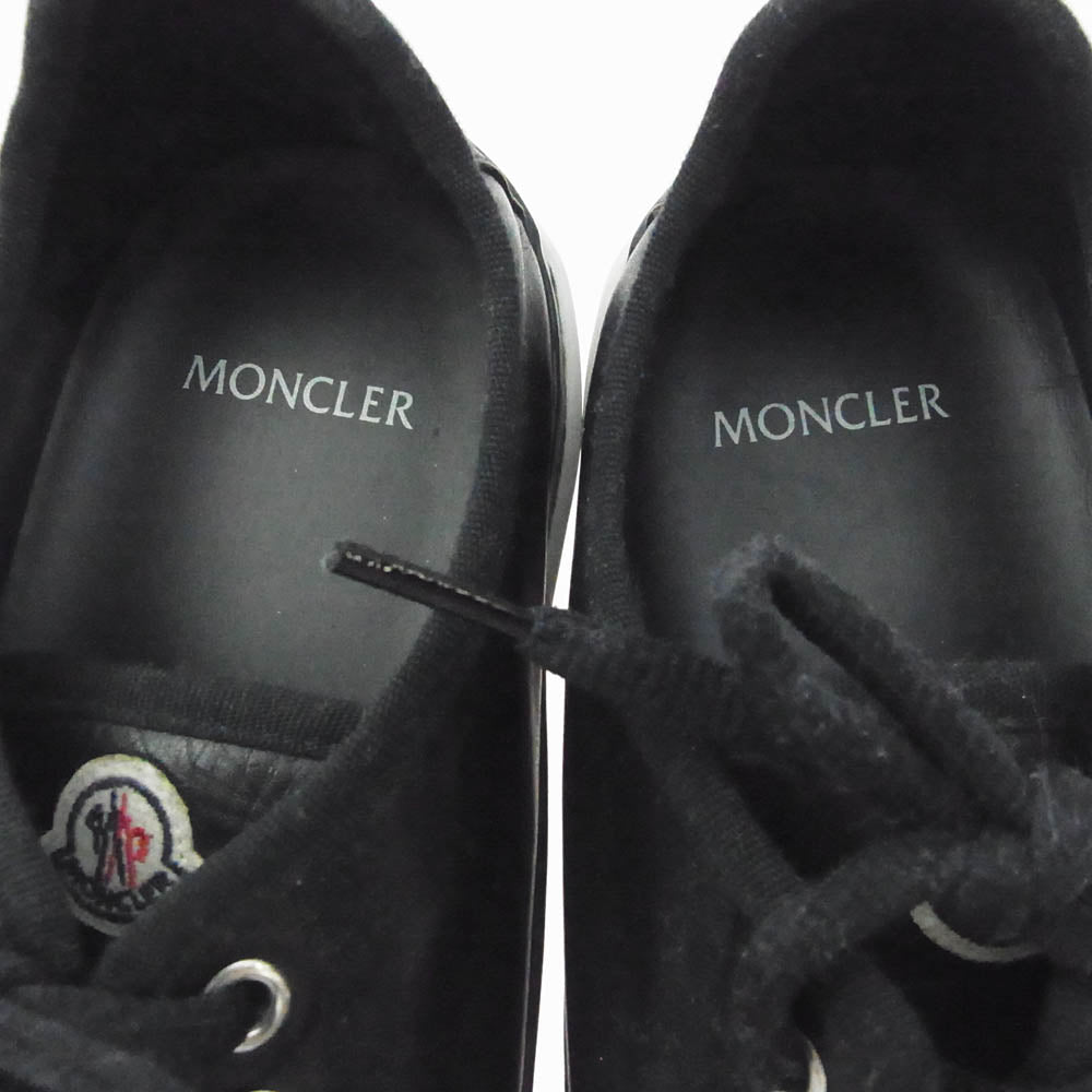 MONCLER モンクレール GLISSIERE LOW TOP SNEAKERS レザー ローカット スニーカー ブラック系 41【中古】