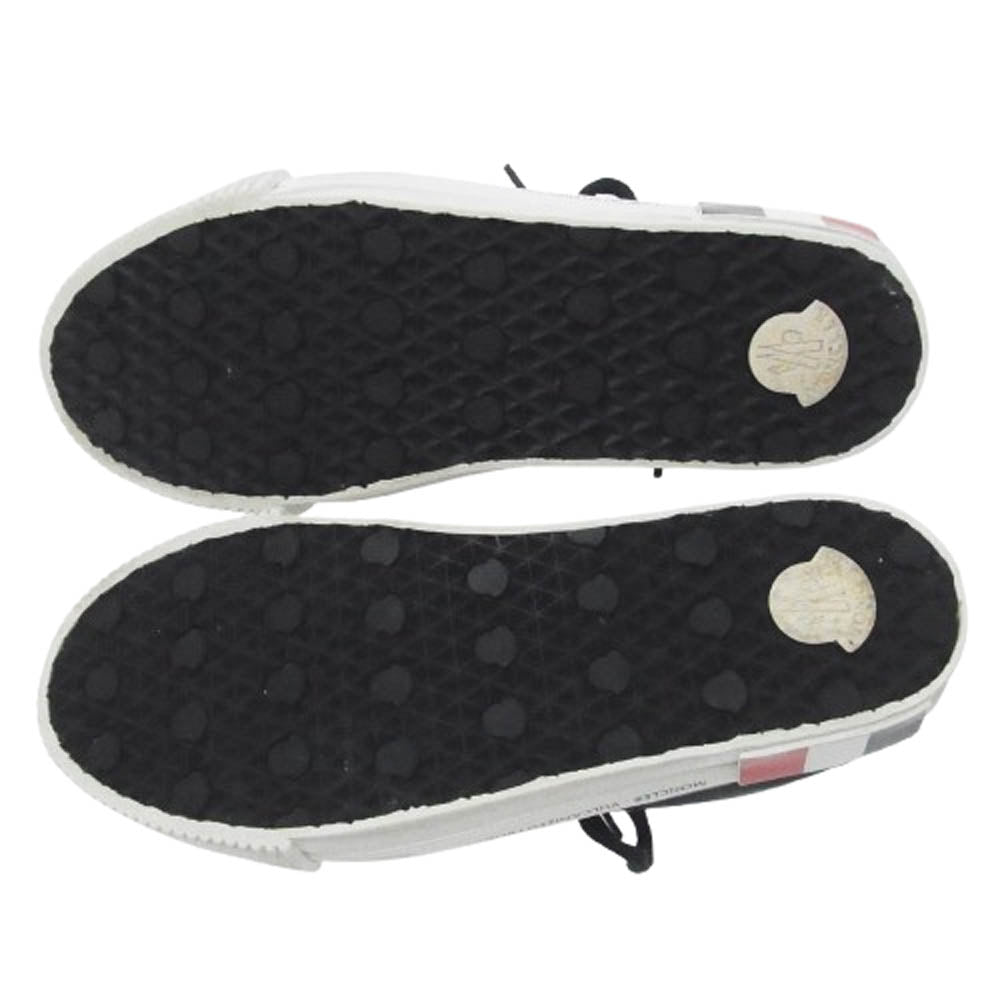 MONCLER モンクレール GLISSIERE LOW TOP SNEAKERS レザー ローカット スニーカー ブラック系 41【中古】