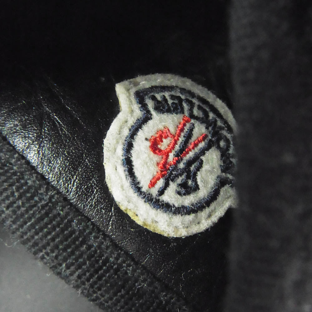 MONCLER モンクレール GLISSIERE LOW TOP SNEAKERS レザー ローカット スニーカー ブラック系 41【中古】