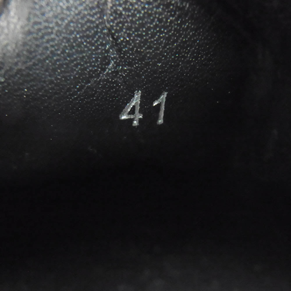 MONCLER モンクレール GLISSIERE LOW TOP SNEAKERS レザー ローカット スニーカー ブラック系 41【中古】