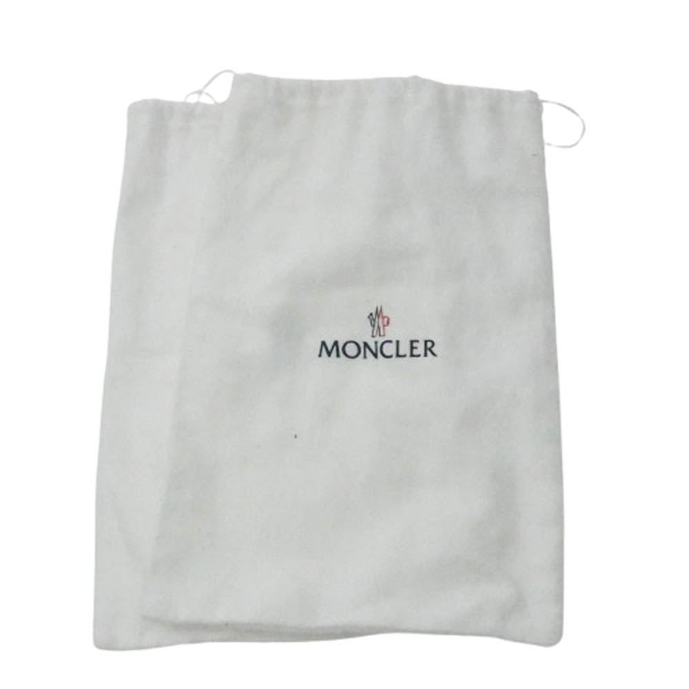 MONCLER モンクレール GLISSIERE LOW TOP SNEAKERS レザー ローカット スニーカー ブラック系 41【中古】