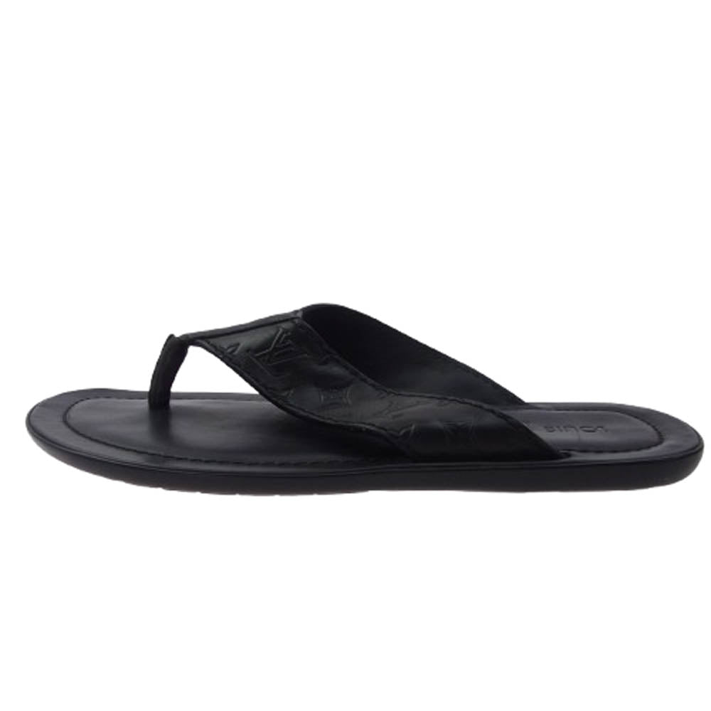 LOUIS VUITTON ルイ・ヴィトン FD0028 モノグラム レザー サンダル ブラック系 7【中古】