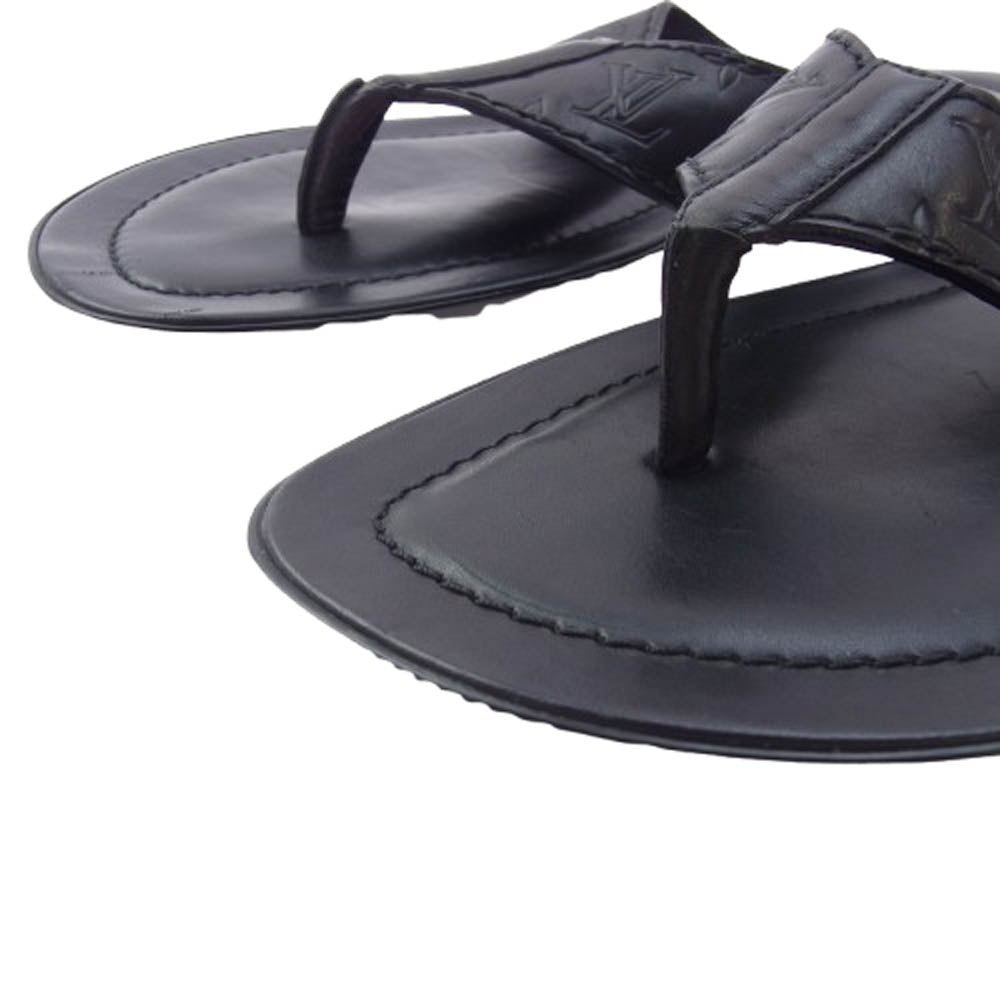 LOUIS VUITTON ルイ・ヴィトン FD0028 モノグラム レザー サンダル ブラック系 7【中古】