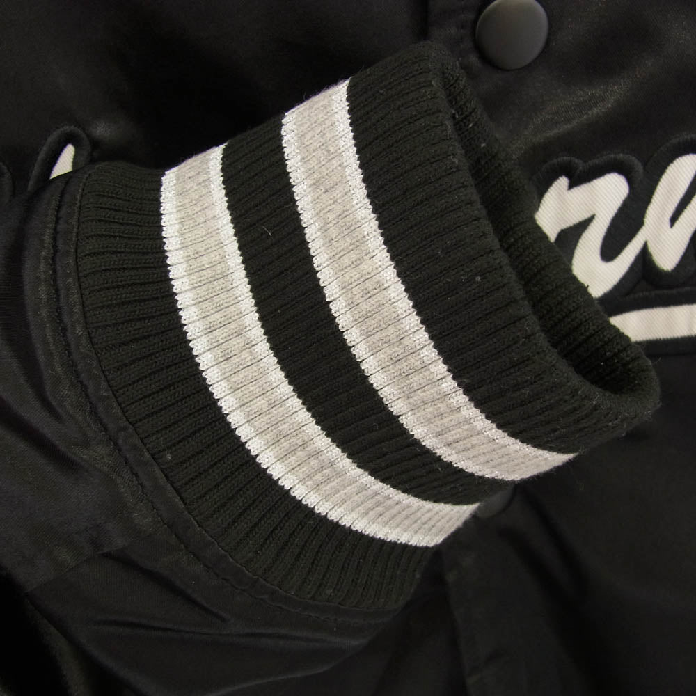 mastermind JAPAN マスターマインドジャパン 23AW × Mitchell&Ness ミッチェルアンドネス ロゴワッペン サテン ジャケット ブラック系 L【中古】