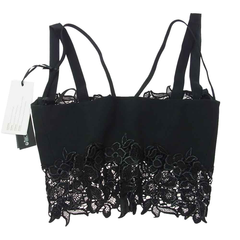 VERSACE ヴェルサーチ 1010025 花柄 レース ビスチェ ブラック系 36【中古】
